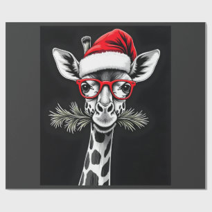 Papel De Regalo Jirafa de Navidad Gorro de Santa Pijama Regalo Fam