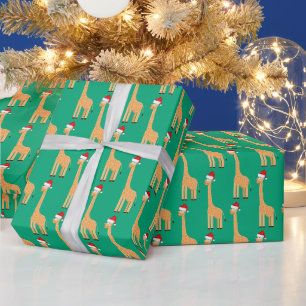 Papel De Regalo Jirafa de Santa