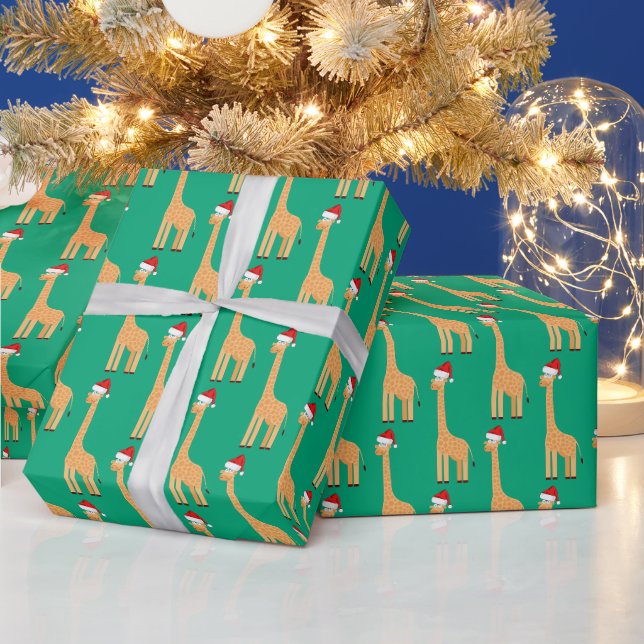 Papel De Regalo Jirafa de Santa (Vacaciones)
