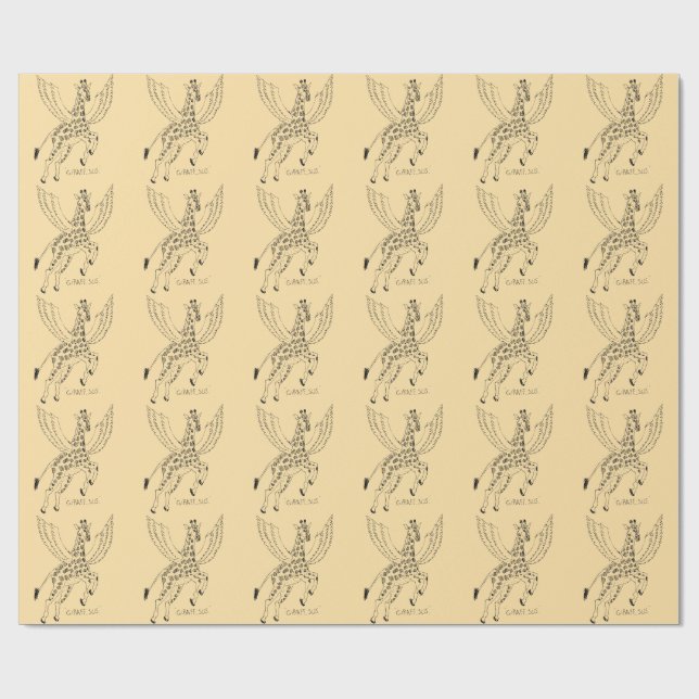 Papel De Regalo Jirafa + pegaso = Jirafaso (Superficie plana)