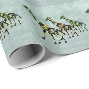 Papel De Regalo Jirafas agraciadas