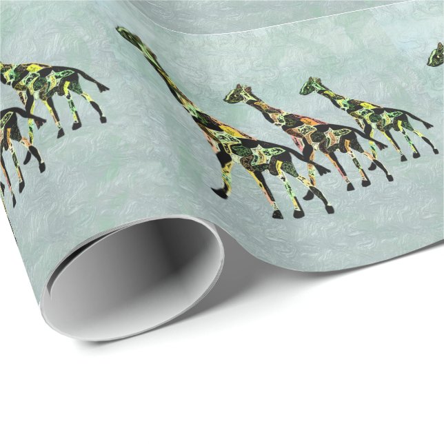Papel De Regalo Jirafas agraciadas (Esquina del rollo)