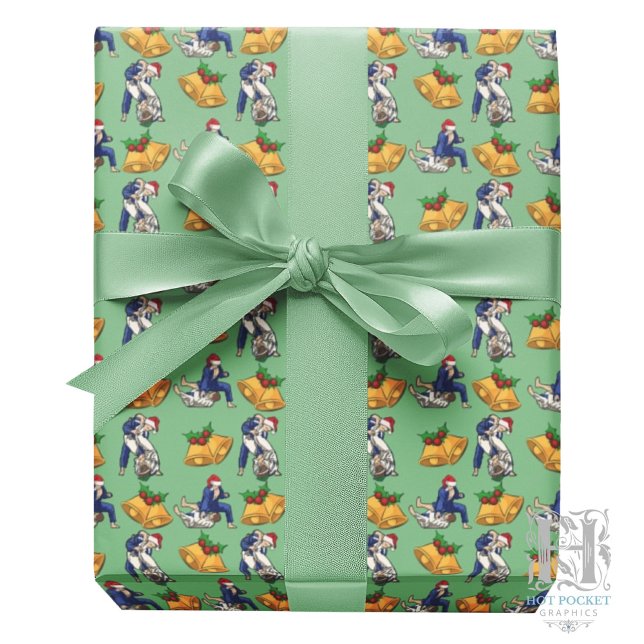 Papel De Regalo Jiu Jitsu Christmas Gift Wrapping Paper in Green (Subido por el creador)