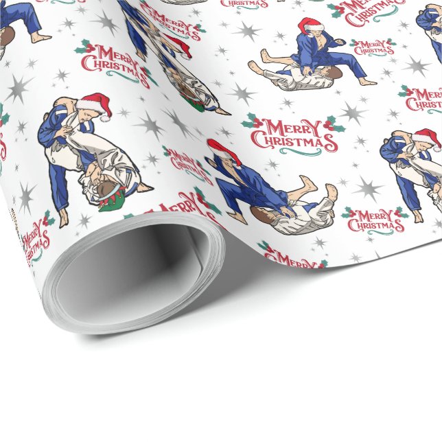 Papel De Regalo Jiu-Jitsu Merry Christmas Wrapee Paper (Esquina del rollo)