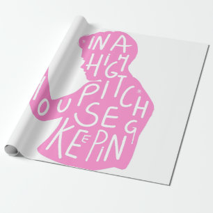 Papel De Regalo JJs silhouette housekeeping quote  in pastel pink 