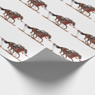Papel De Regalo Jockey Sobre Caballo De Raza