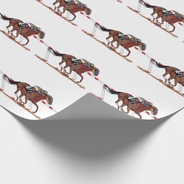 Papel De Regalo Jockey Sobre Caballo De Raza (Esquina)
