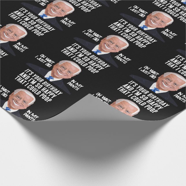 PAPEL DE REGALO JOE BIDEN FUNNY BIRTHDAY POOP WRAPPER PAPER (Esquina)