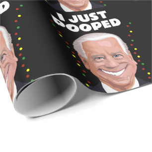 PAPEL DE REGALO JOE BIDEN FUNNY POOP NAVIDADES POOPED