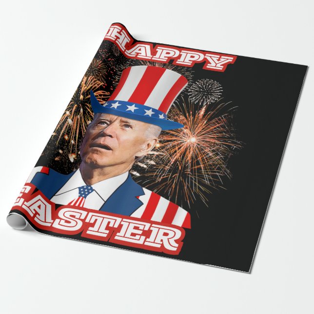 Papel De Regalo Joe Biden Happy Easter (Desenrollado)