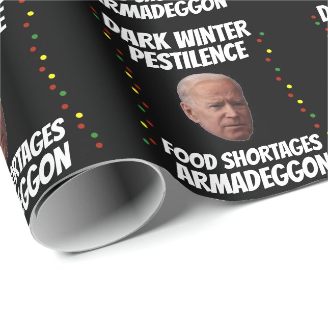 PAPEL DE REGALO JOE BIDEN NAVIDADES OSCUROS DE INVIERNO LLEVAN PAP (Esquina del rollo)