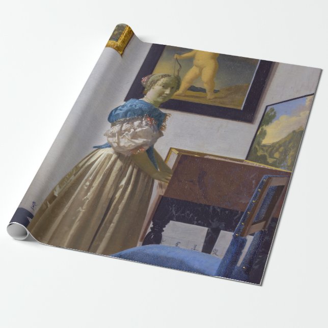 Papel De Regalo Johannes Vermeer - Lady de pie en un vírgen (Desenrollado)