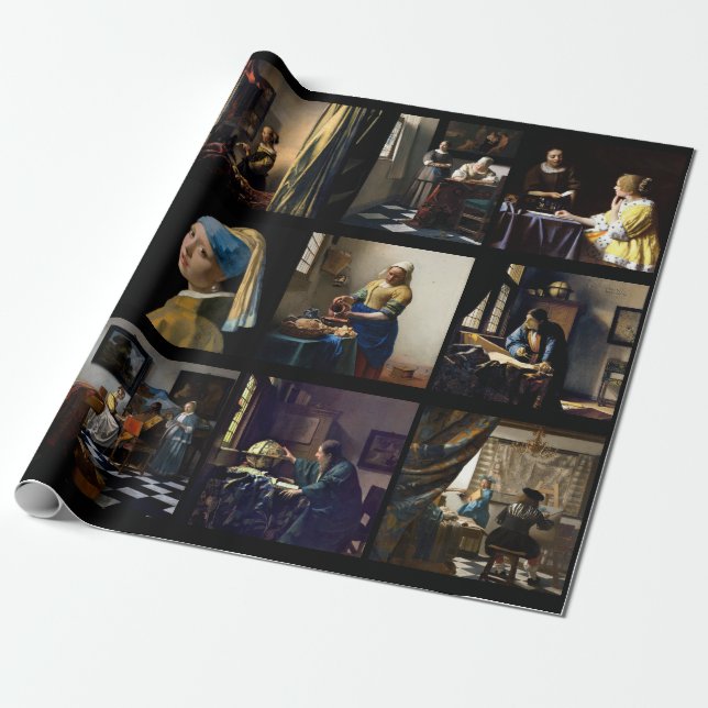 Papel De Regalo Johannes Vermeer - Mosaico de las Obras Maestras (Desenrollado)