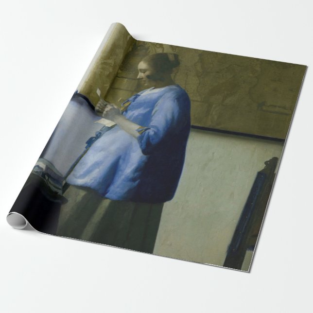 Papel De Regalo Johannes Vermeer - Mujer en azul leyendo una carta (Desenrollado)