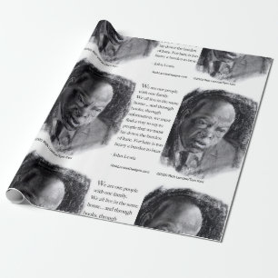Papel De Regalo John Lewis y retrato hermoso cita