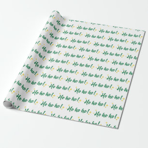 Papel De Regalo Jolly Ho Ho Ho Ho Festive Spirit White Seamless