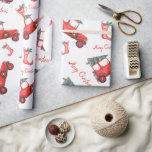 Papel De Regalo Jolly Red Vintage Classic Car Christmas Tree Texto<br><div class="desc">Este papel de envolver de Navidades para los amantes de los coches vintage es perfecto para sus regalos de vacaciones. Un fondo blanco clásico complementa a los coches rojos y clásicos con árboles de Navidad atados a la cima. Tus seres queridos seguramente sonreirán cuando vean su regalo envuelto en este...</div>