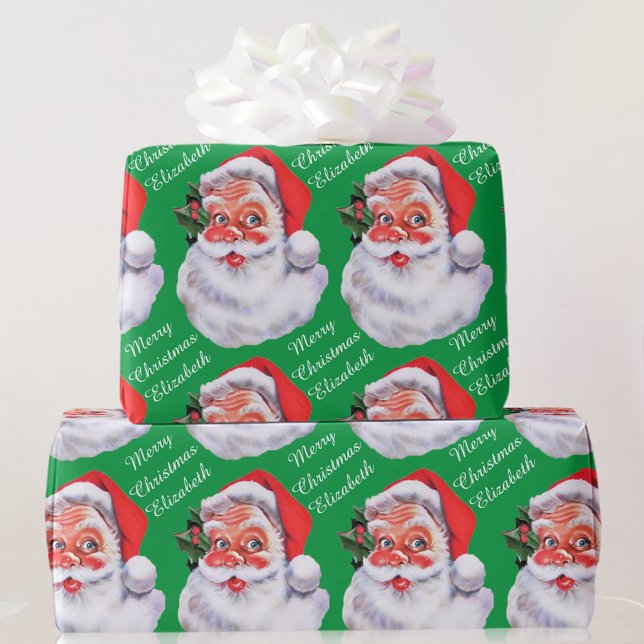 Papel De Regalo Jolly Santa Claus Personaliza el nombre de los Nav (Subido por el creador)