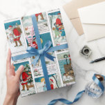 Papel De Regalo Jolly Vintage Santa Winter Fun Collage<br><div class="desc">Este singular,  divertido y festivo patrón de collage sin costuras cuenta con un colorido y colorido Santa de la cama roja,  que disfruta de Navidades divertidos en la nieve con niños felices. Cada escena incluye un saludo de Navidades dulces y bien embellecidos.</div>