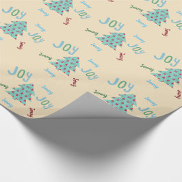Papel De Regalo JOY festivo | Ajuste de regalo para Navidades turq