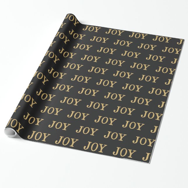 Papel De Regalo JOY (purpurina de oro) (Desenrollado)