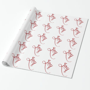 Papel De Regalo Joy Script Red