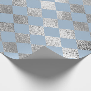 Papel De Regalo Joyería Diamond Squares Blue Silver Vip