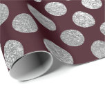 Papel De Regalo Joyería Maroon Burgundy Silver Dots Vip<br><div class="desc">Magnífico minimalismo y elegancia y papel de envolvimiento delgado de Moda</div>