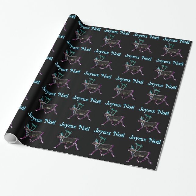 Papel De Regalo Joyeux Noё l - Caribou Eléctrico (Desenrollado)