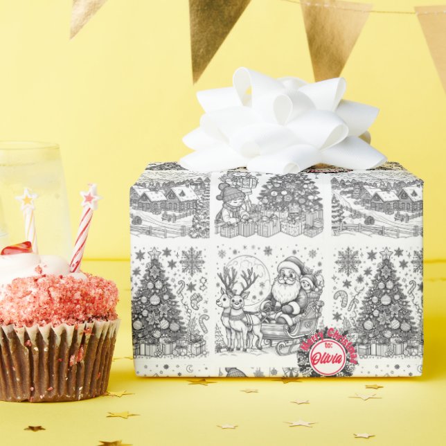 Papel De Regalo Joyful Colors Christmas Wrap (Fiesta de cumpleaños )