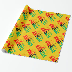 Papel De Regalo Joyous Kwanzaa colorea patrón de tipografía