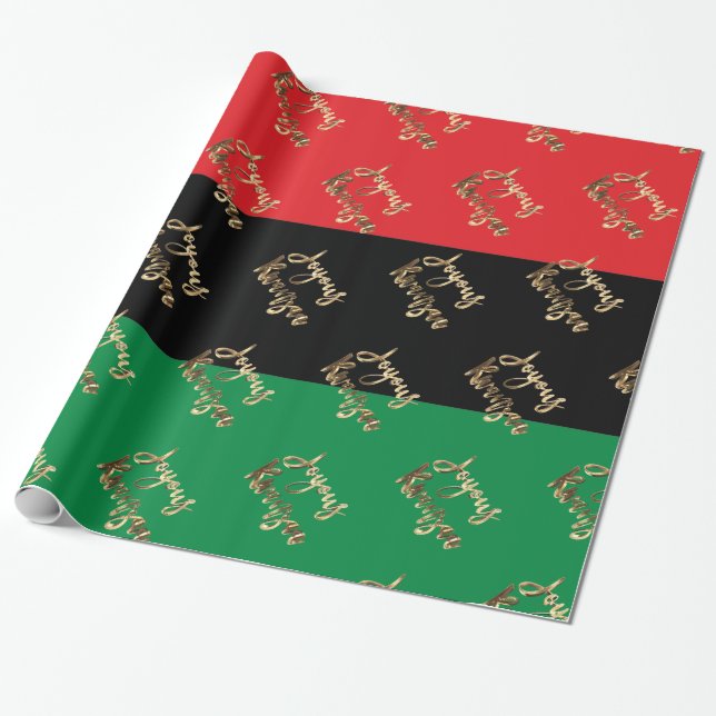 Papel De Regalo Joyous Kwanzaa RBG Bandera afroamericana UNIA (Desenrollado)