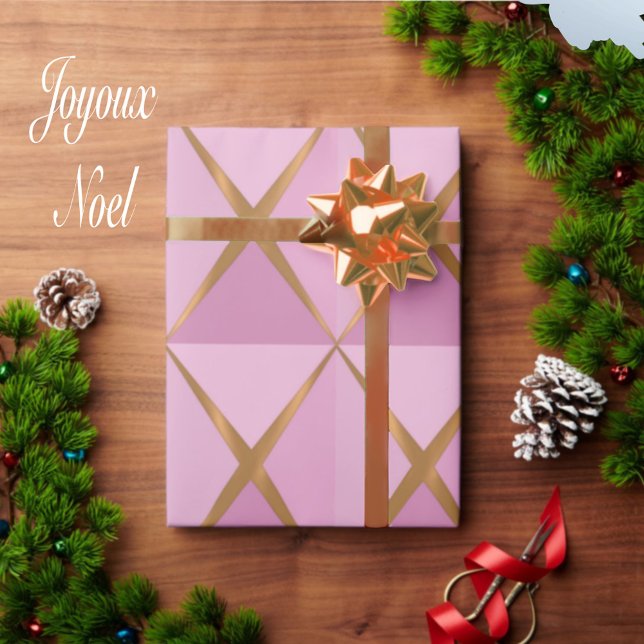Papel De Regalo Joyoux Noel Pink Wrapping Paper (Subido por el creador)