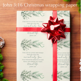 Papel De Regalo Juan 3:16 Biblia versus Personalizado Navidades mo