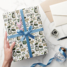 Papel De Regalo Jubilación de golf con palabra divertida 