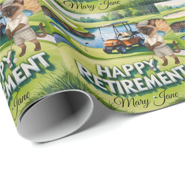 Papel De Regalo Jubilación de Golf temática para los amantes del g (Esquina del rollo)