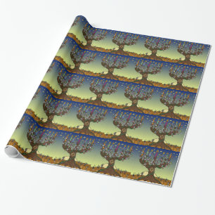 Papel De Regalo Judea Menorah Tree of Life Art Print