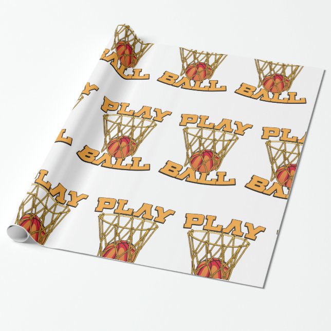 Papel De Regalo Juega Baloncesto. (Desenrollado)