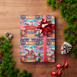 Papel De Regalo Juego de Bingo con Navidades de Santa