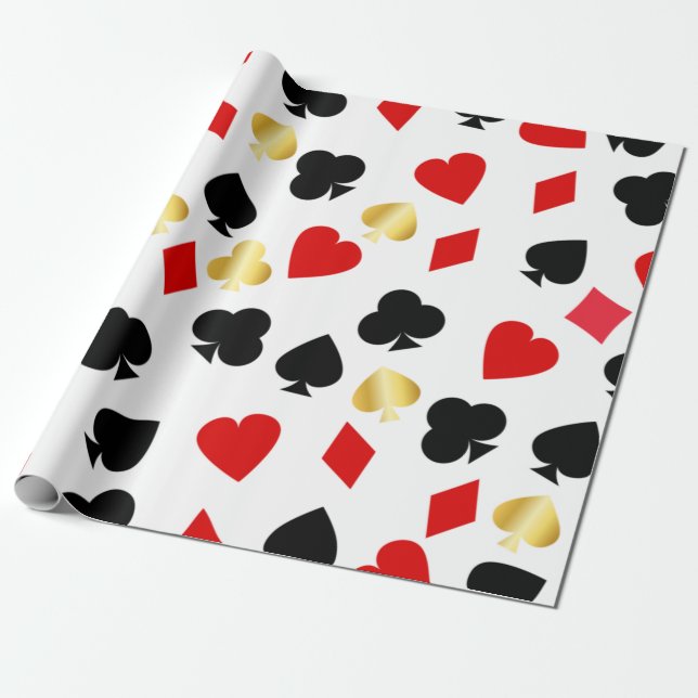 Papel De Regalo Juego de juego con tarjeta de casino rojo, negro y (Desenrollado)