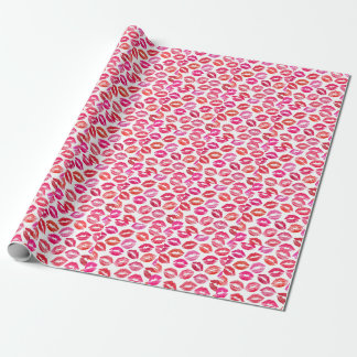 Papel De Regalo Juego de labios rojos, fondo blanco.