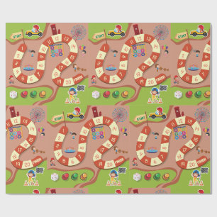 Papel De Regalo Juego de mesa de pista de carreras colorido para n