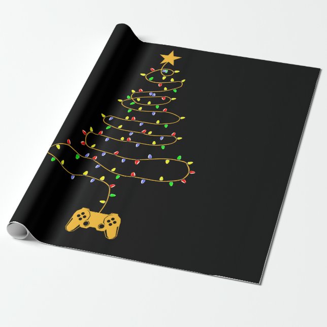 Papel De Regalo Juego de video Árbol de navidad ilumina Pajama de  (Desenrollado)