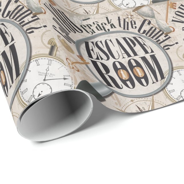 Papel De Regalo Juego Escape Room Scavenger Hundimiento Cumpleaños (Esquina del rollo)