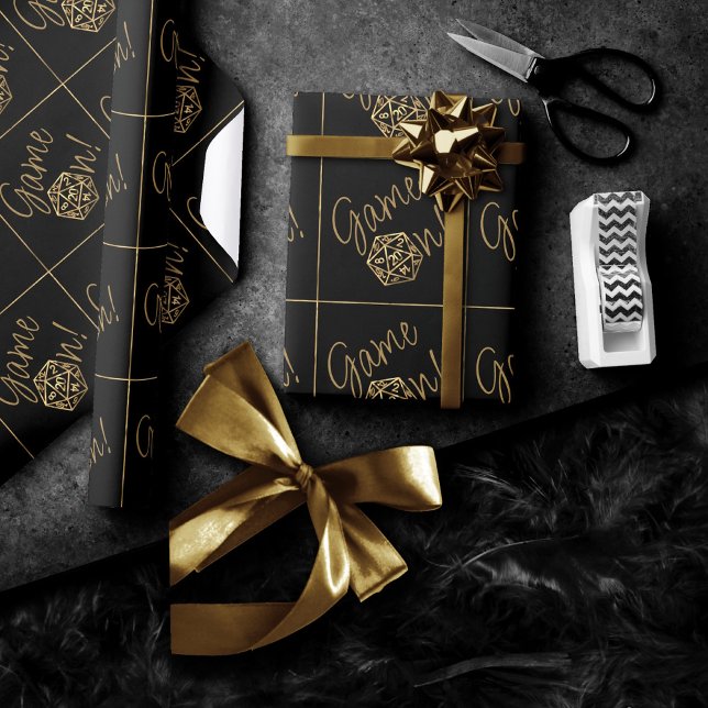 Papel De Regalo Juego RPG activado | Fantasía de oro Tabletop Retr (Subido por el creador)