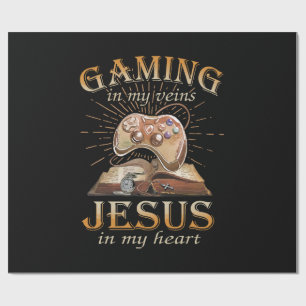 Papel De Regalo Juegos en mis venas, Jesús en mi corazón