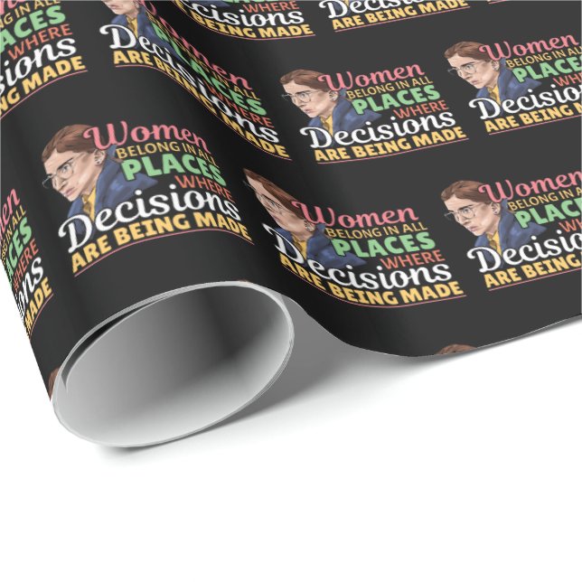 Papel De Regalo Juez de abogada feminista de Ruth Bader Ginsburg (Esquina del rollo)