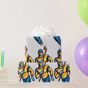 Papel De Regalo Jugador Clásico de Hockey Deporte Atlético Retro