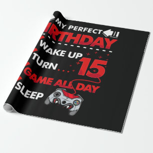 Papel De Regalo Jugador de 15 años 15.º juego de cumpleaños perfec