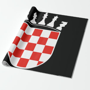 Papel De Regalo Jugador de ajedrez de colores de bandera croata ob